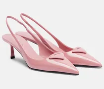 Slingback-Pumps aus Lackleder