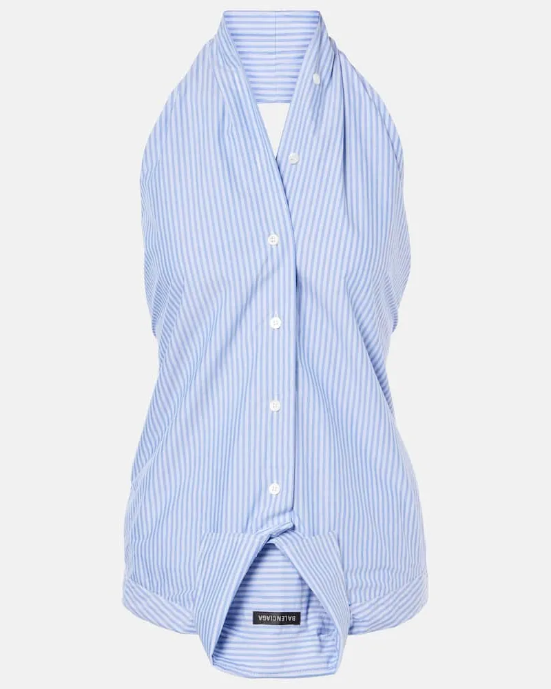 Balenciaga Top aus Baumwolle Blau