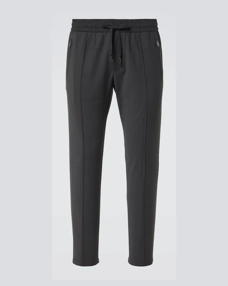 Dolce & Gabbana Gerade Hose aus einem Wollgemisch Grau