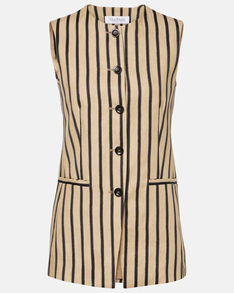 Max Mara Top Rodeo aus einem Leinengemisch Braun