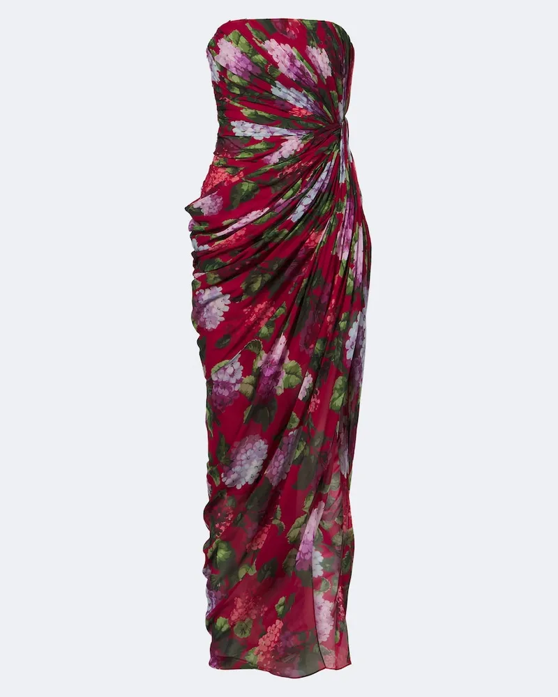 Carolina Herrera New York Bustierkleid aus Seidenchiffon Multicolor