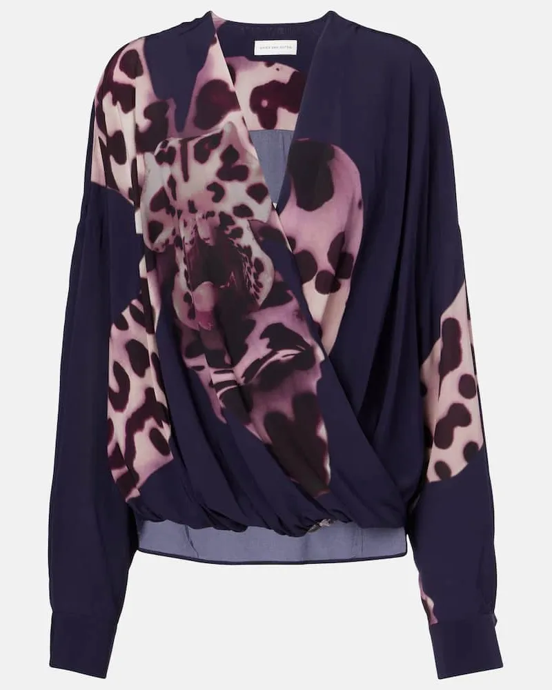 Dries van Noten Bedrucktes Top Blau