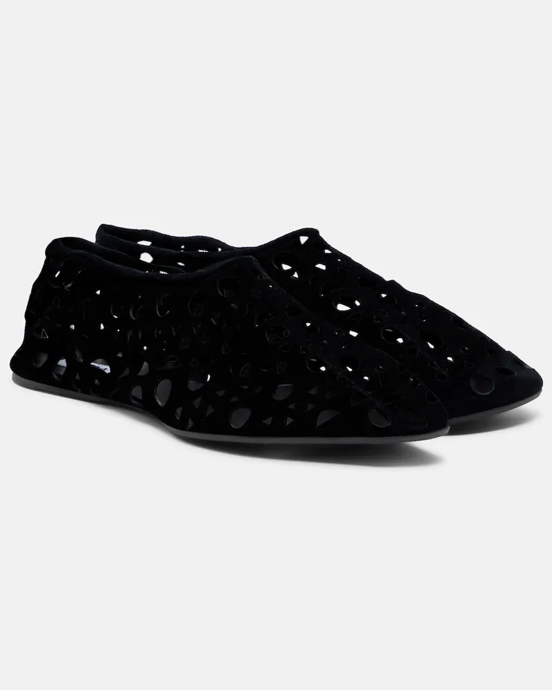 Alaïa Alaïa Ballerinas Vienne aus Veloursleder Schwarz