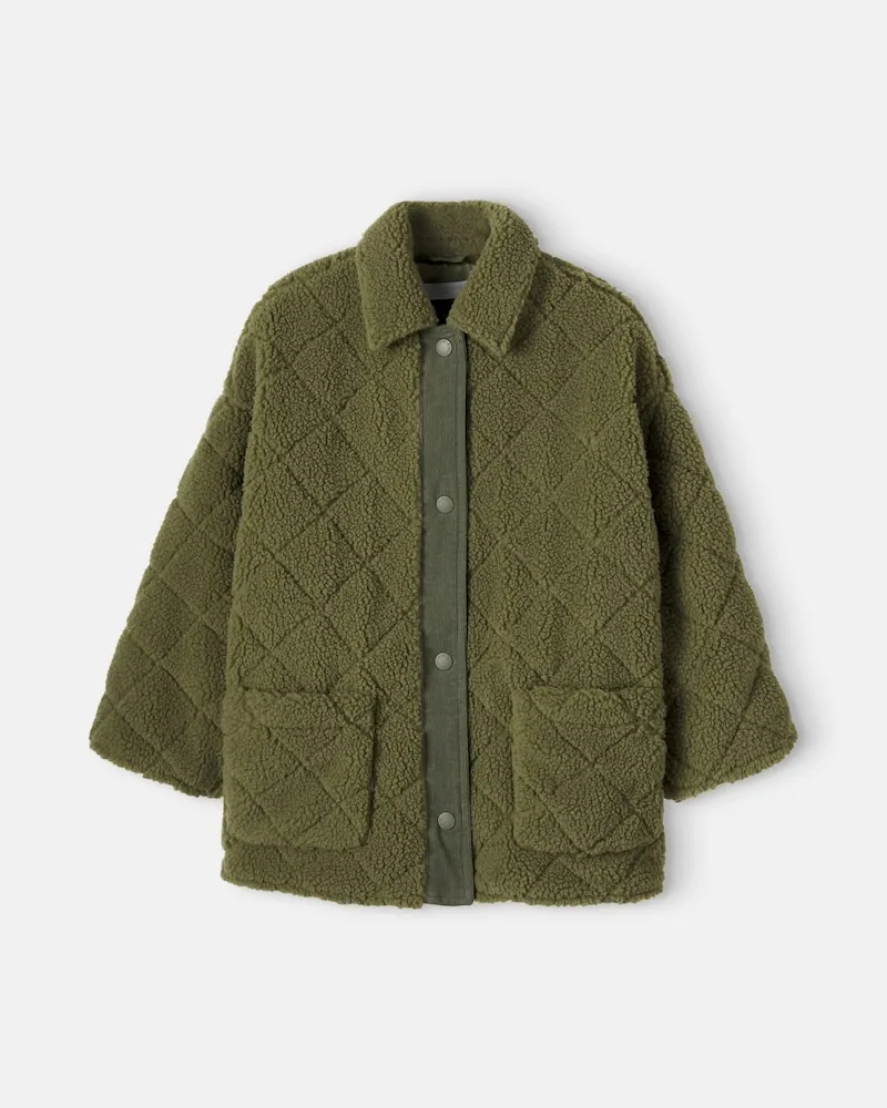 Stella McCartney Kids Steppjacke aus Fleece Grün