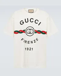 Gucci T-Shirt  Firenze 1921 aus Baumwolle Weiss