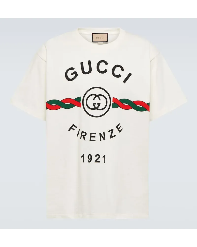 Gucci T-Shirt  Firenze 1921 aus Baumwolle Weiss