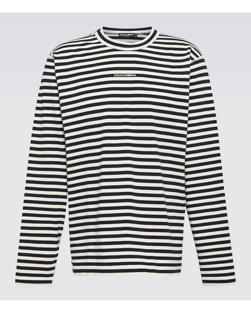 Dolce & Gabbana Longsleeve aus Baumwoll-Jersey Multicolor