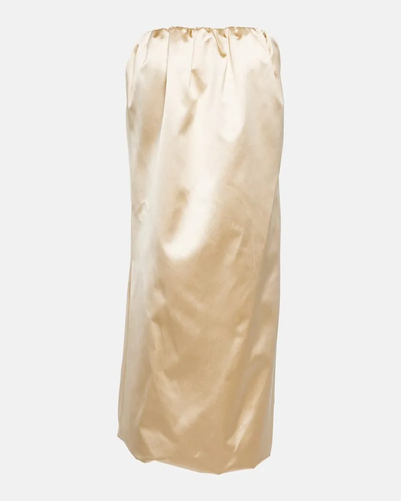 KHAITE Midikleid Yara aus einem Baumwollgemisch Neutral