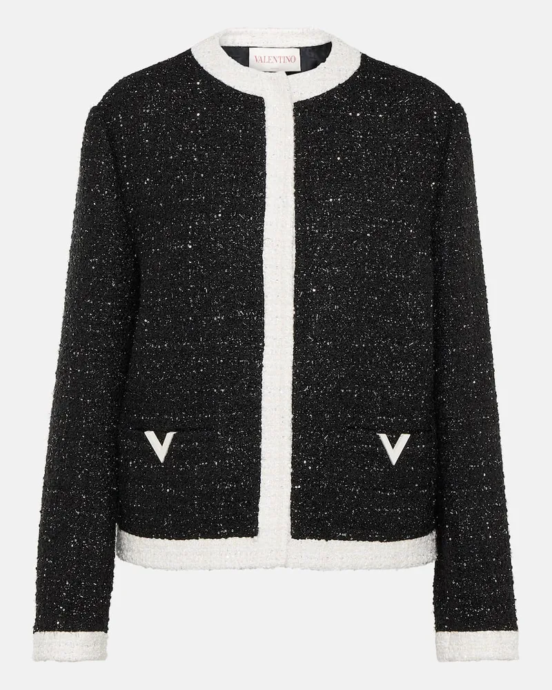 Valentino Garavani Jacke aus Tweed Schwarz