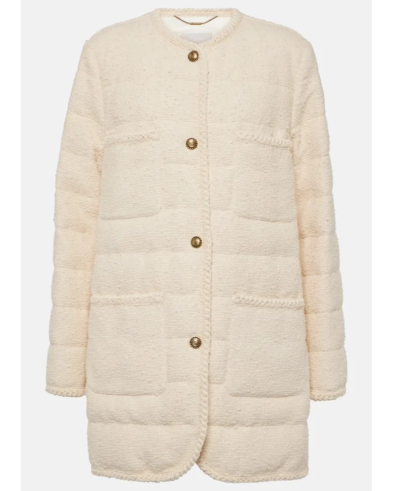 Moncler Daunenmantel Epafo aus Boucle Weiss