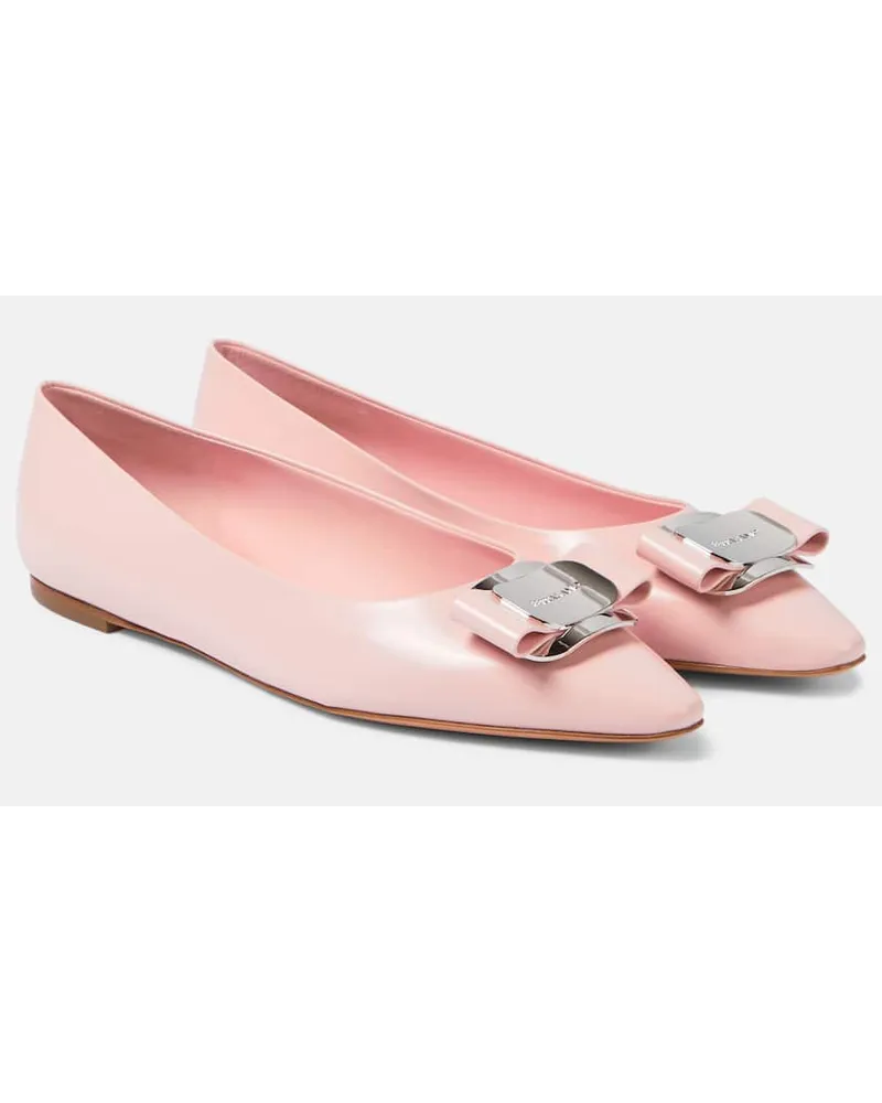 Ferragamo Ballerinas Zea aus Leder Pink