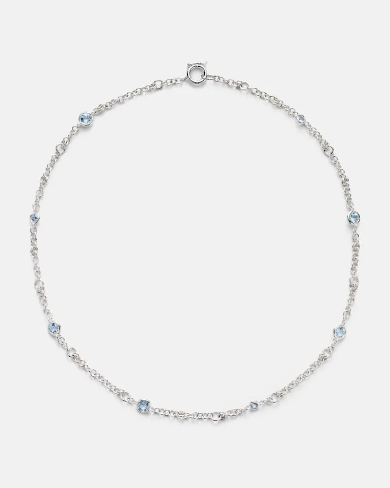 Spinelli Kilcollin Halskette Gravity Estrella aus Sterlingsilber mit Aquamarin Silber
