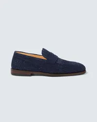 Brunello Cucinelli Loafers aus Veloursleder Blau