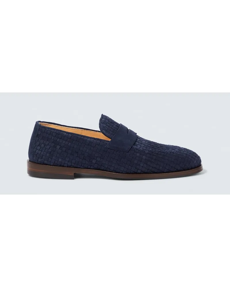 Brunello Cucinelli Loafers aus Veloursleder Blau