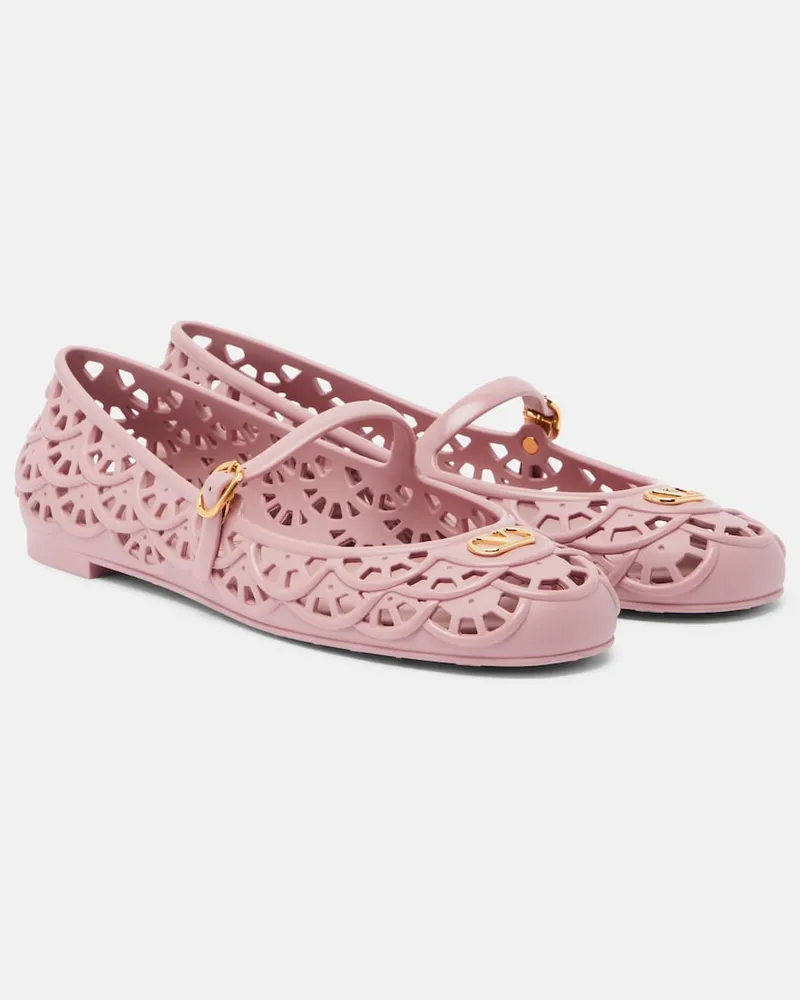 Valentino Garavani Mary-Jane-Ballerinas Ondette VLogo Rosa
