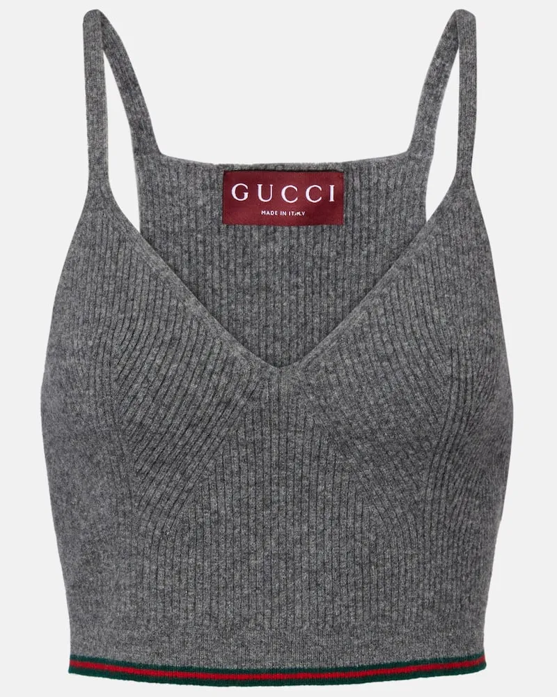 Gucci Top aus einem Wollgemisch Grau