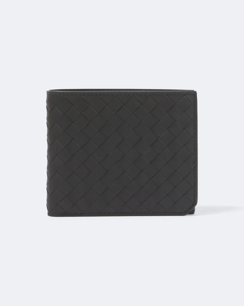 Bottega Veneta Portemonnaie Intrecciato Small aus Leder Grün