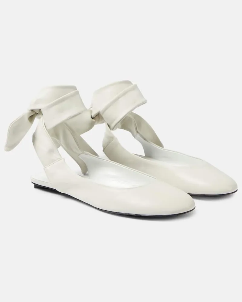 ATTICO Bridal Slingback-Ballerinas Cloe aus Leder Weiß