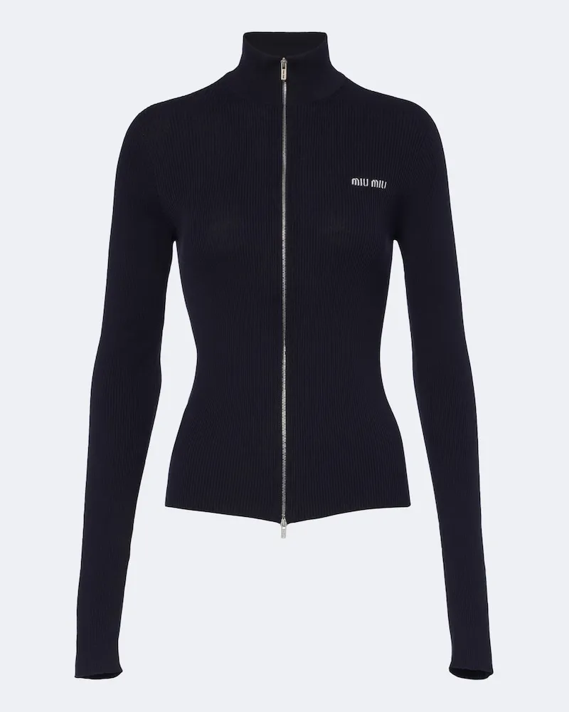 Miu Miu Midikleid aus Spitze Blau