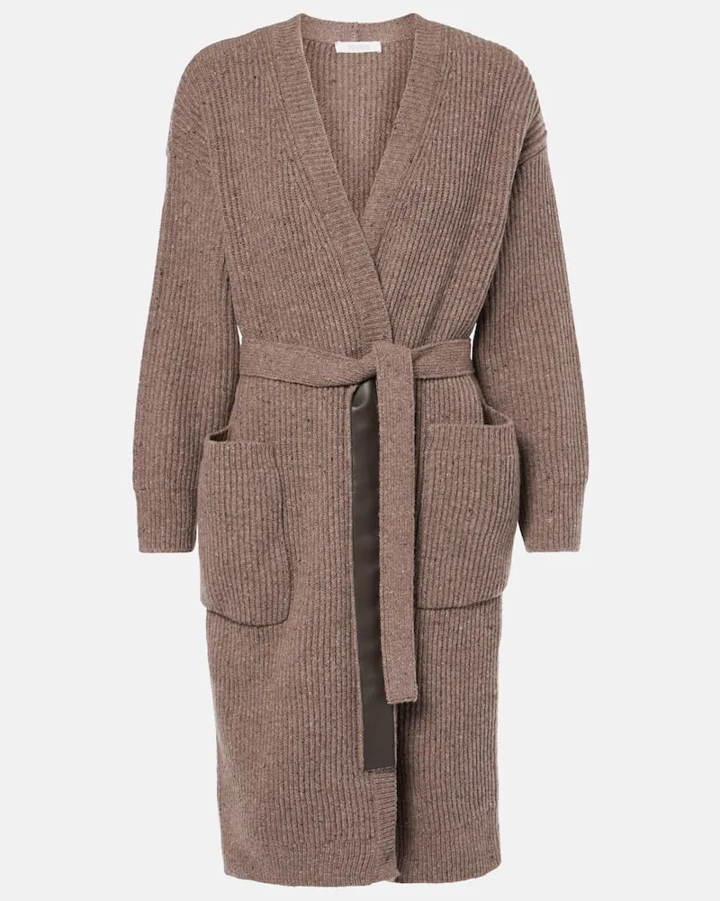 Max Mara Cardigan Emblema aus einem Wollgemisch Braun