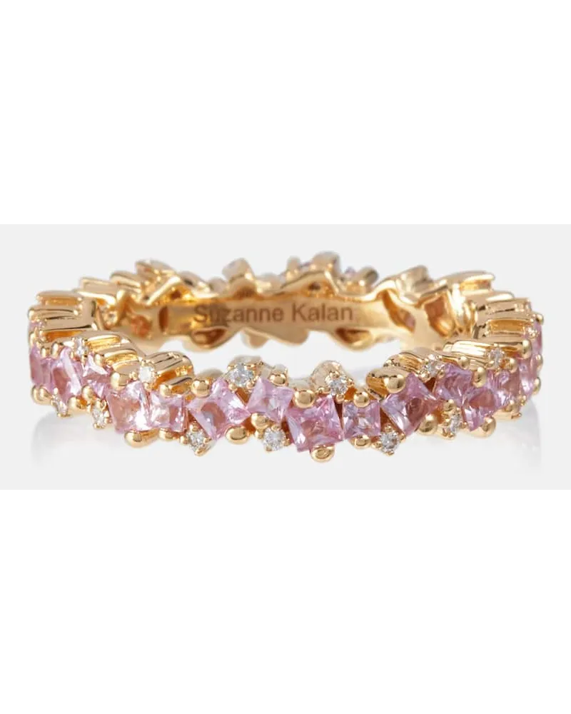 Suzanne Kalan Ring aus 18kt Gelbgold mit Diamanten und Saphiren Pink