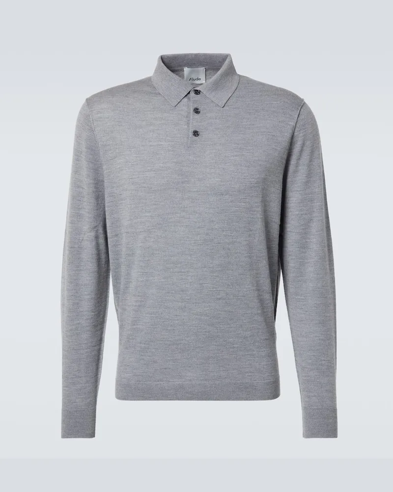 ALLUDE Polopullover aus Schurwolle Grau
