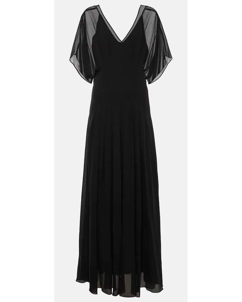 Max Mara Robe Murge aus Seide Schwarz