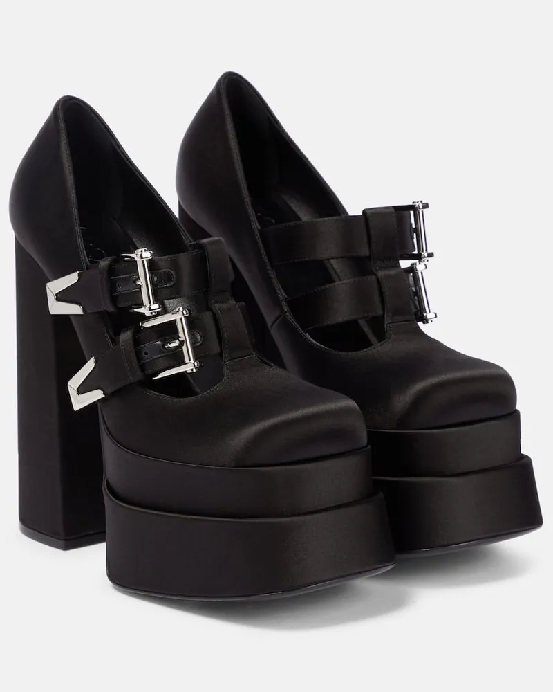 Versace Plateau-Pumps Medusa Aevitas aus Satin Rosa