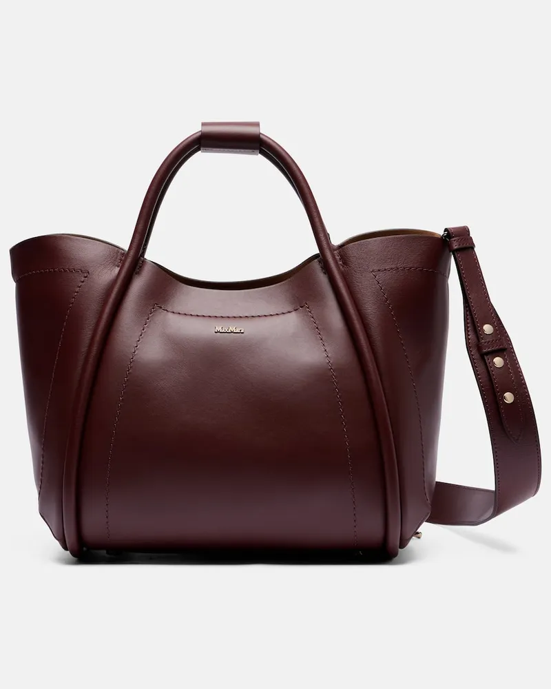 Max Mara Tote Bag Marin Medium aus Leder Burgund