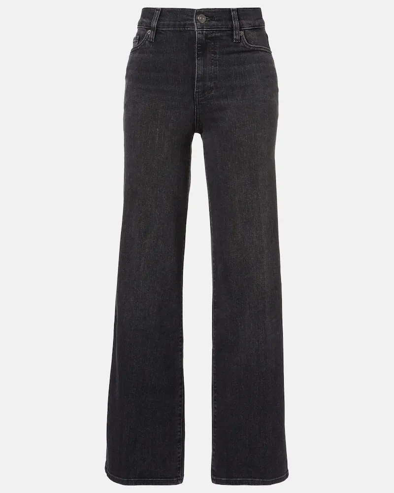 Frame Denim Wide-Leg Jeans Le Slim Palazzo Schwarz