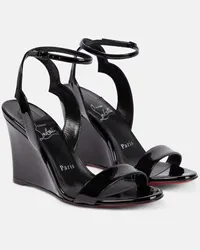 Christian Louboutin Wedge-Sandalen aus Lackleder Schwarz