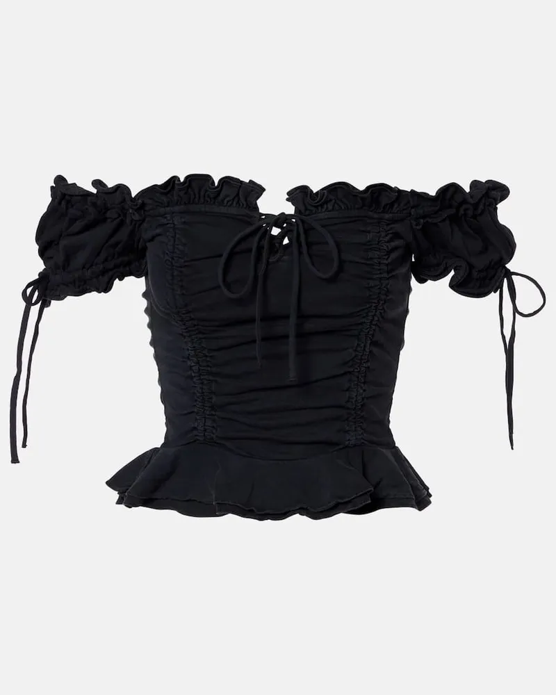 Balenciaga Cropped-Top aus Baumwolle Schwarz