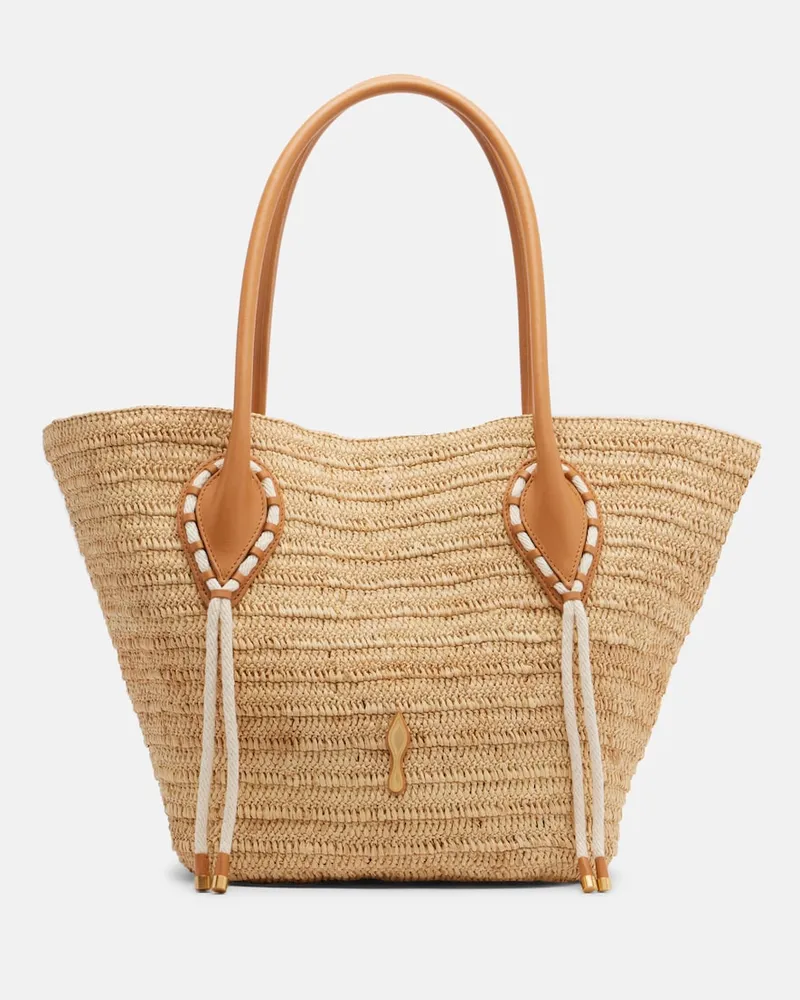 Christian Louboutin Tote Venus aus Raffiabast Beige