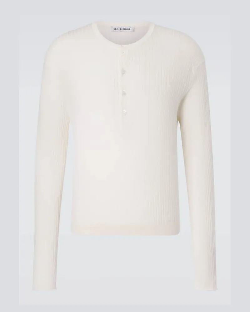 Our Legacy Henley-Top Fine aus Baumwolle Weiß