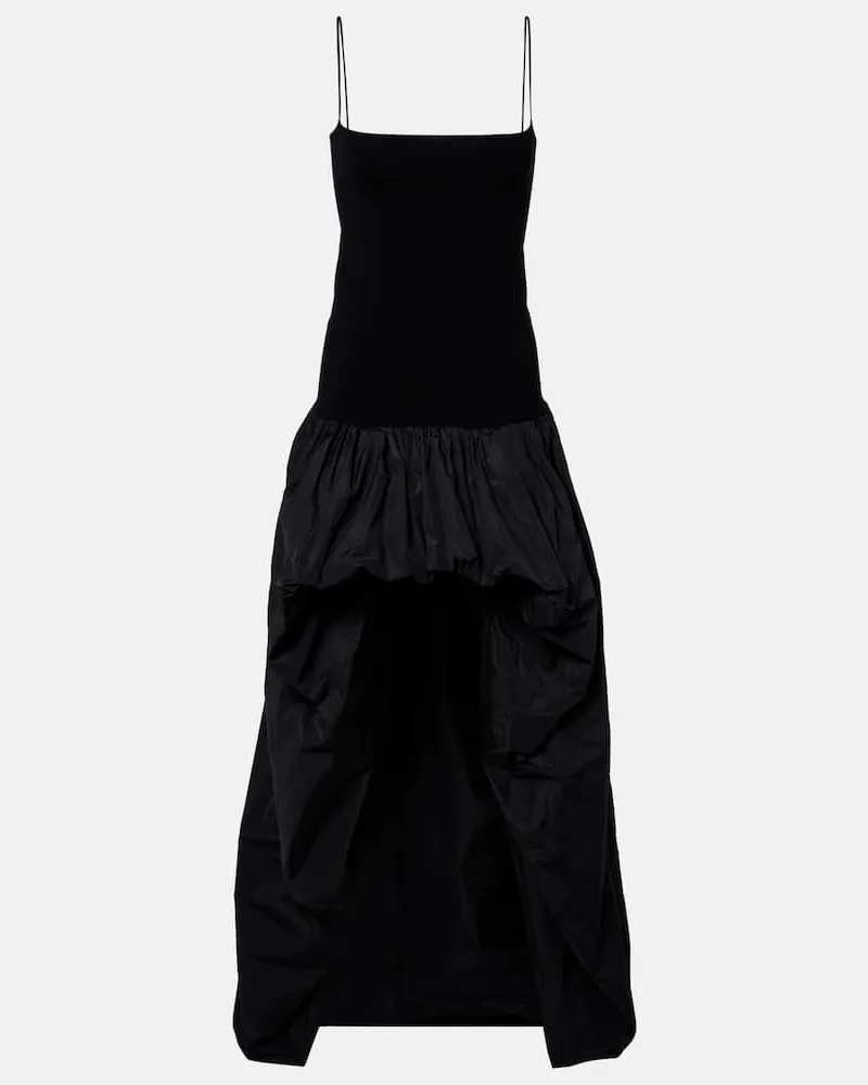 Stella McCartney Robe aus Crêpe und Jersey Schwarz