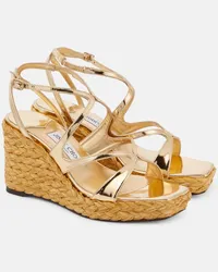 Jimmy Choo Wedge-Sandalen Ayla aus Metallic-Leder Gold