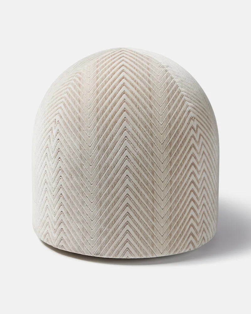 Missoni Outdoor-Hocker Ziggy aus Samt Weiß