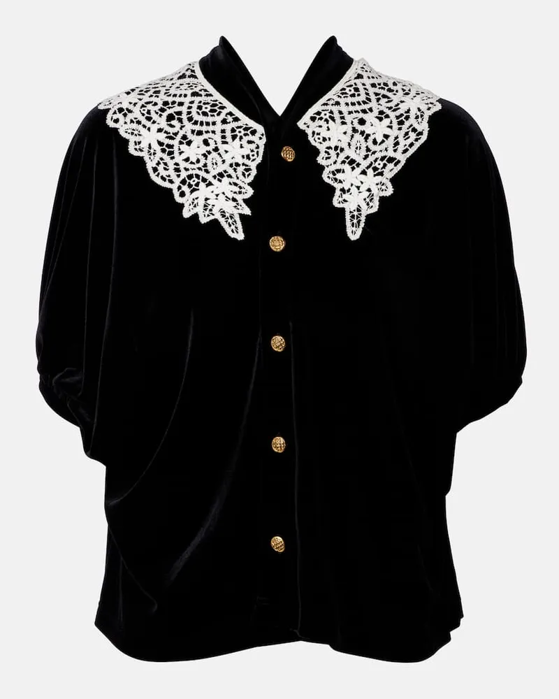 Junya Watanabe Top aus Jersey Schwarz