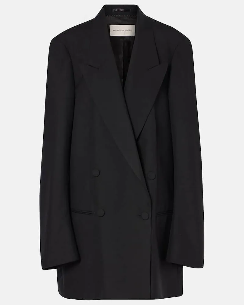 Dries van Noten Blazer aus Wolle Schwarz