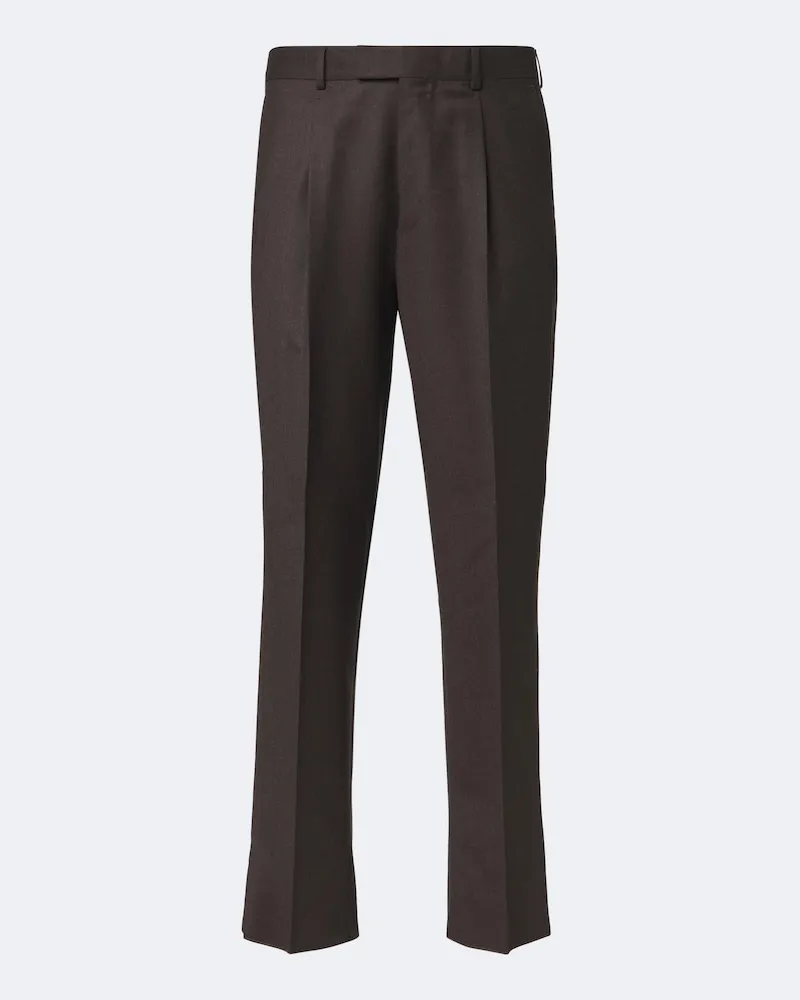 Ermenegildo Zegna Gerade Hose aus Wolle Braun