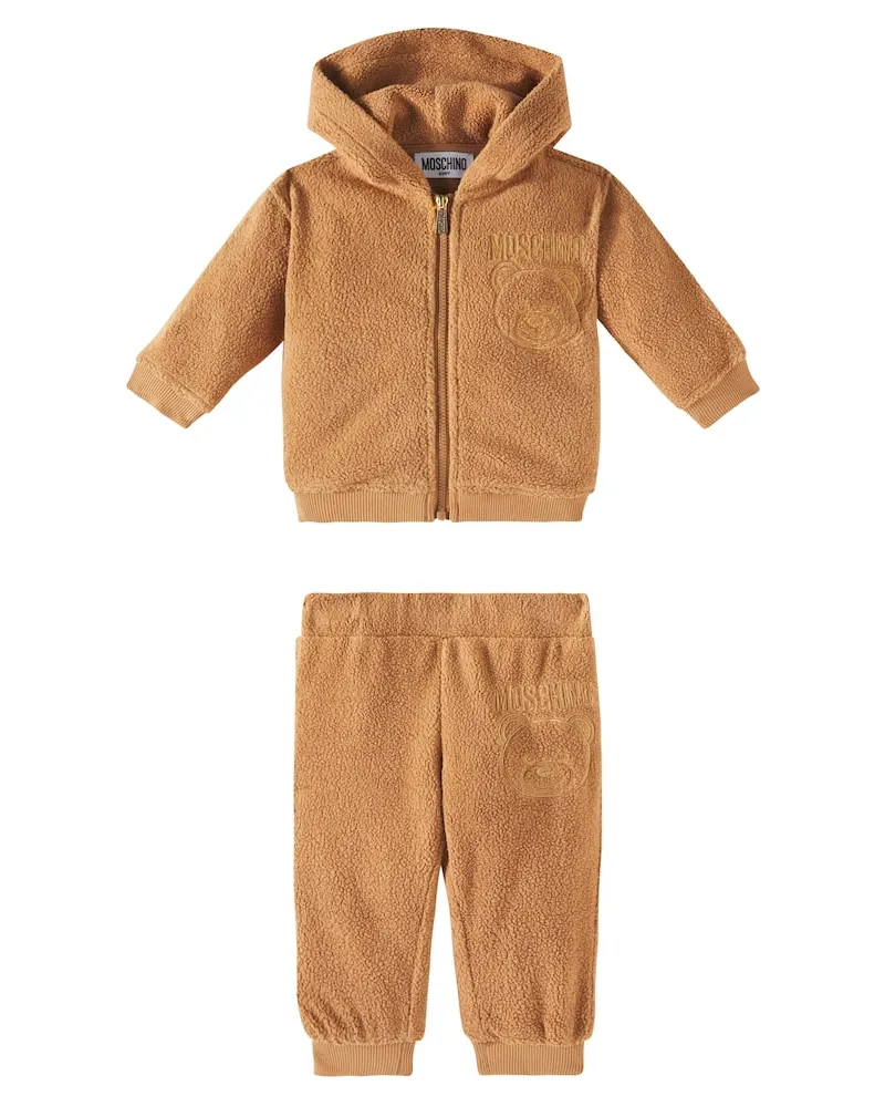 Moschino Baby Set aus Kapuzenjacke und Jogginghose Braun