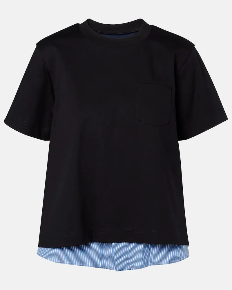 Sacai T-Shirt aus Baumwolle Blau