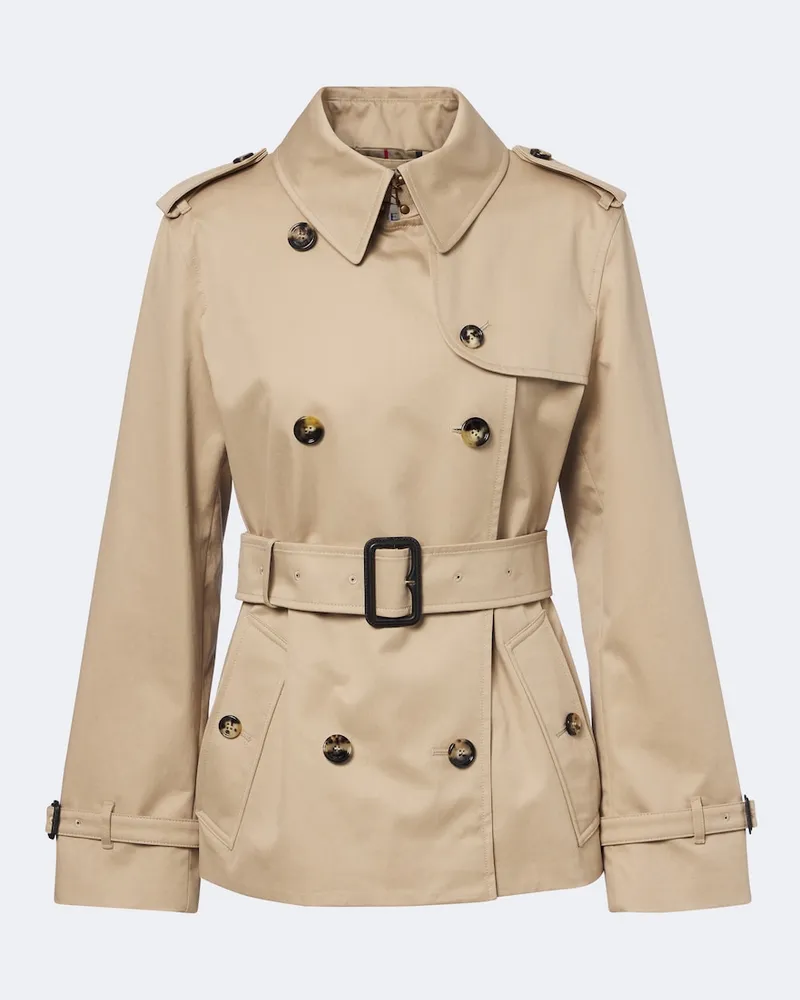 Burberry Trenchcoat Burberry Check aus Baumwollgabardine Beige