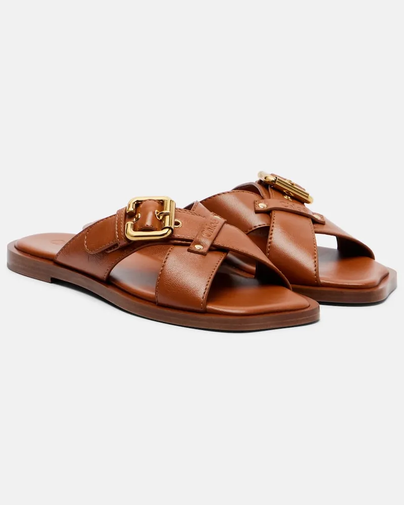 Chloé Chloé Pantoletten Nil aus Leder Braun