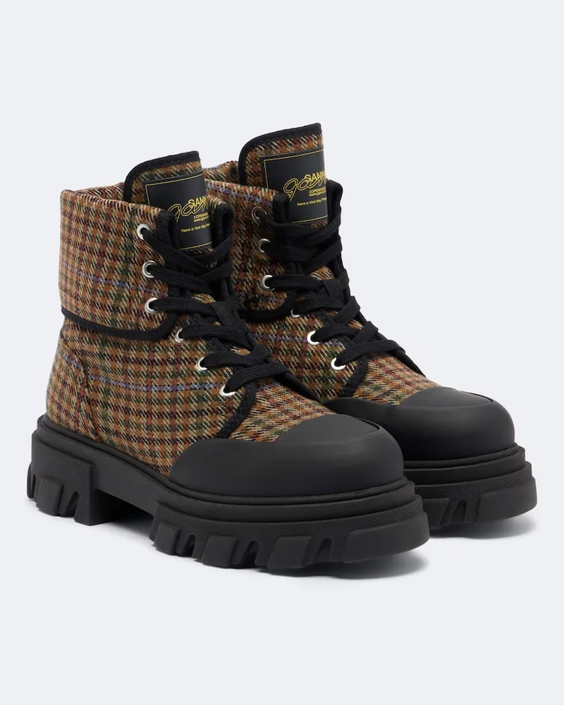 Ganni Combat Boots Multicolor