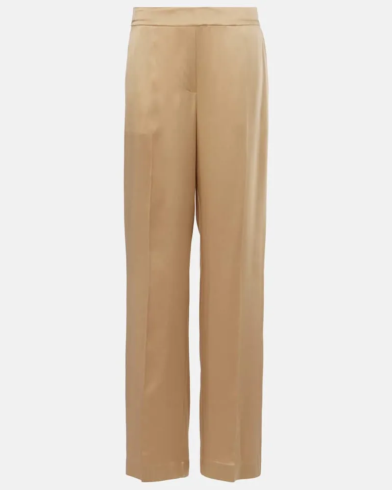Joseph Gerade Hose Tawa aus Seidensatin Beige
