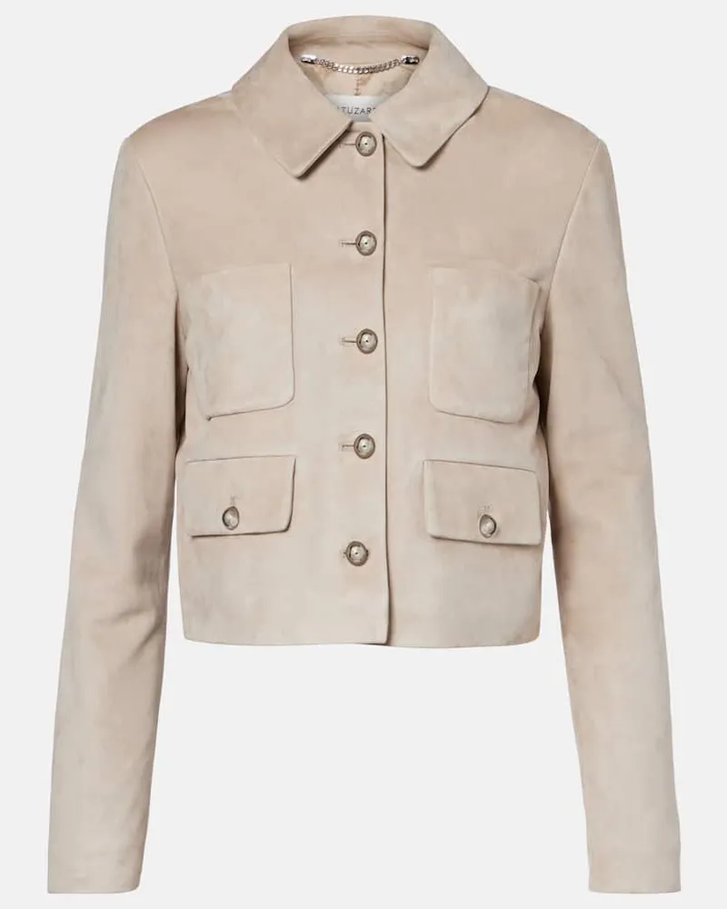 Altuzarra Jacke Astley aus Veloursleder Beige