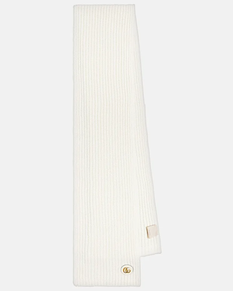 Gucci Schal aus Wolle und Kaschmir Weiß