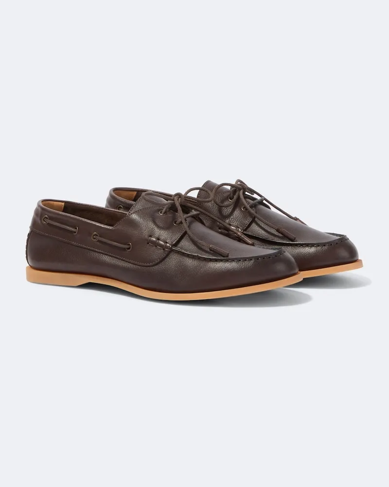 Frescobol Carioca Segelschuhe Marina aus Leder Braun