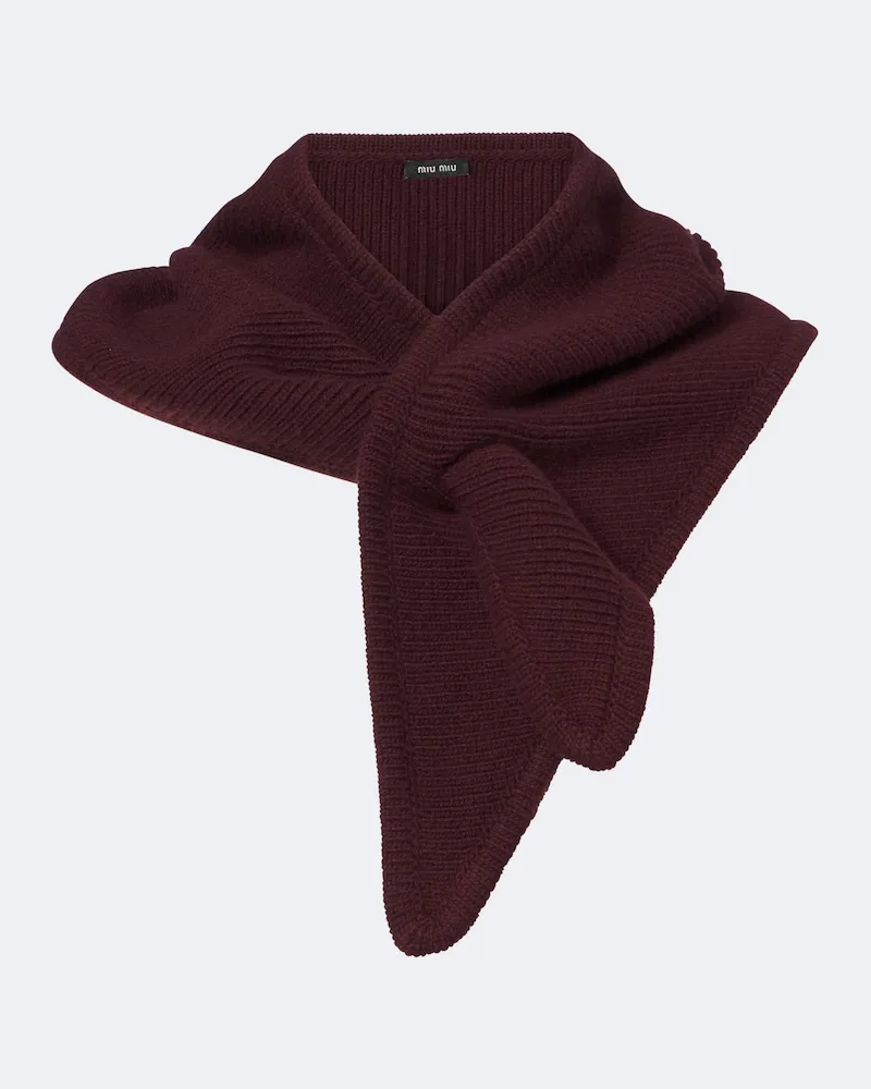 Miu Miu Schal aus Wolle und Cashmere Burgunderrot